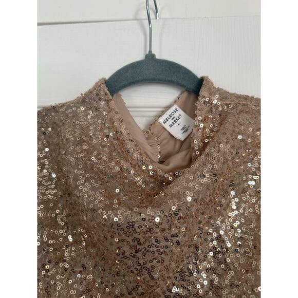 Melrose and Market Rose Gold Sequin Tank Top New Year’s Eve Party Holidays - Picture 4 of 8
